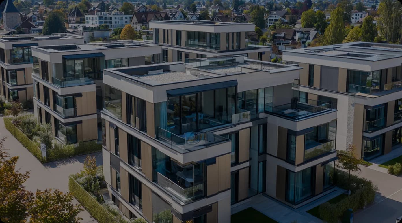 Moderne Wohngebäude eines Neubauprojekts