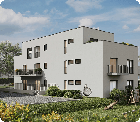 Modernes Wohngebäude eines Neubauprojekts