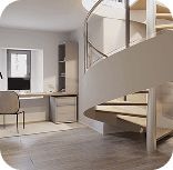 Moderne Wohnungseinrichtung in einem Neubau